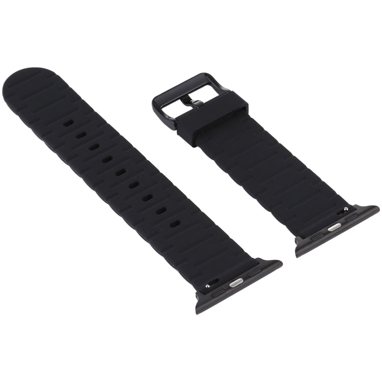 Silicone Wave Style Watch Wrist Strap, For Apple Watch 5 &amp; 4 44mm / 3 &amp; 2 &amp; 1 42mm, For Apple Watch Series 8&amp;7 41mm / SE 2&amp;6&amp;SE&amp;5&amp;4 40mm / 3&amp;2&amp;1 38mm