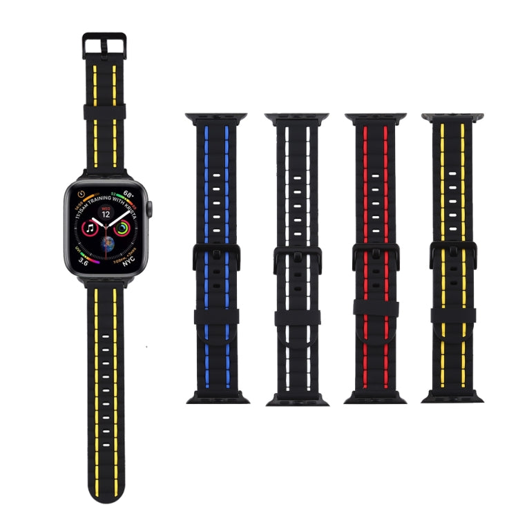 Silicone Wave Style Watch Wrist Strap, For Apple Watch 5 & 4 44mm / 3 & 2 & 1 42mm, For Apple Watch Series 8&7 41mm / SE 2&6&SE&5&4 40mm / 3&2&1 38mm