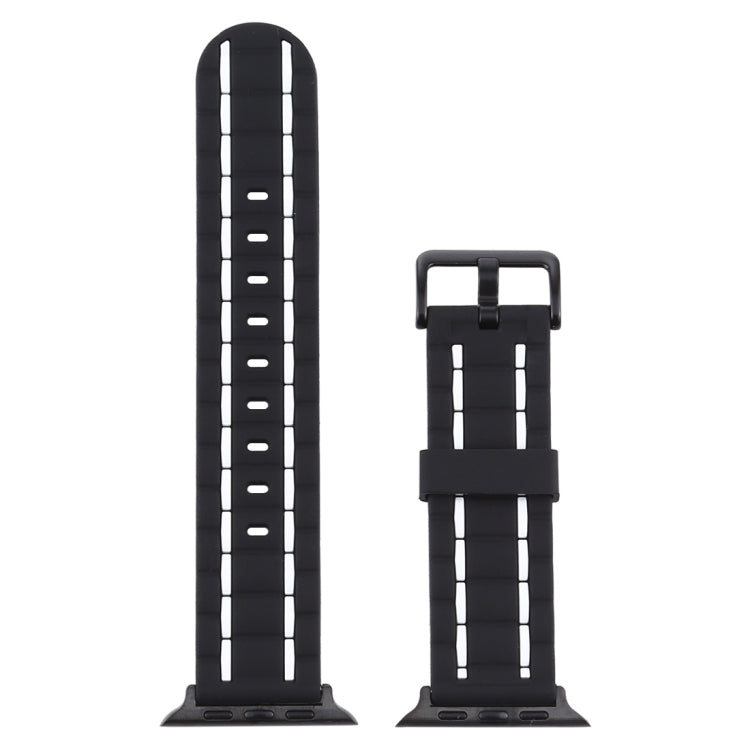 Silicone Wave Style Watch Wrist Strap, For Apple Watch 5 &amp; 4 44mm / 3 &amp; 2 &amp; 1 42mm, For Apple Watch Series 8&amp;7 41mm / SE 2&amp;6&amp;SE&amp;5&amp;4 40mm / 3&amp;2&amp;1 38mm