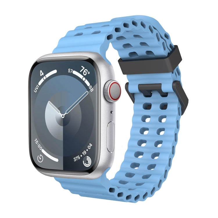 Ocean Dual-Row Hole Silicone Watch Band, For Apple Watch SE 2023 44mm, For Apple Watch Ultra 2 49mm