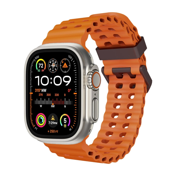 Ocean Dual-Row Hole Silicone Watch Band, For Apple Watch Ultra 2 49mm