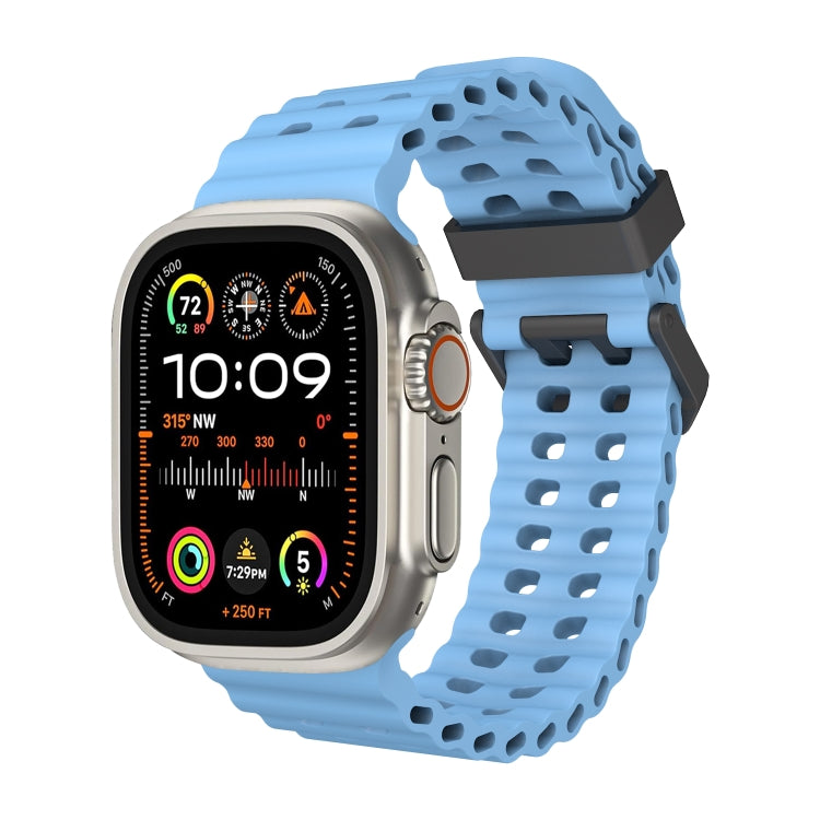 Ocean Dual-Row Hole Silicone Watch Band, For Apple Watch SE 2023 44mm, For Apple Watch Ultra 2 49mm