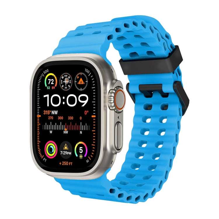 Ocean Dual-Row Hole Silicone Watch Band, For Apple Watch SE 2023 44mm, For Apple Watch Ultra 2 49mm