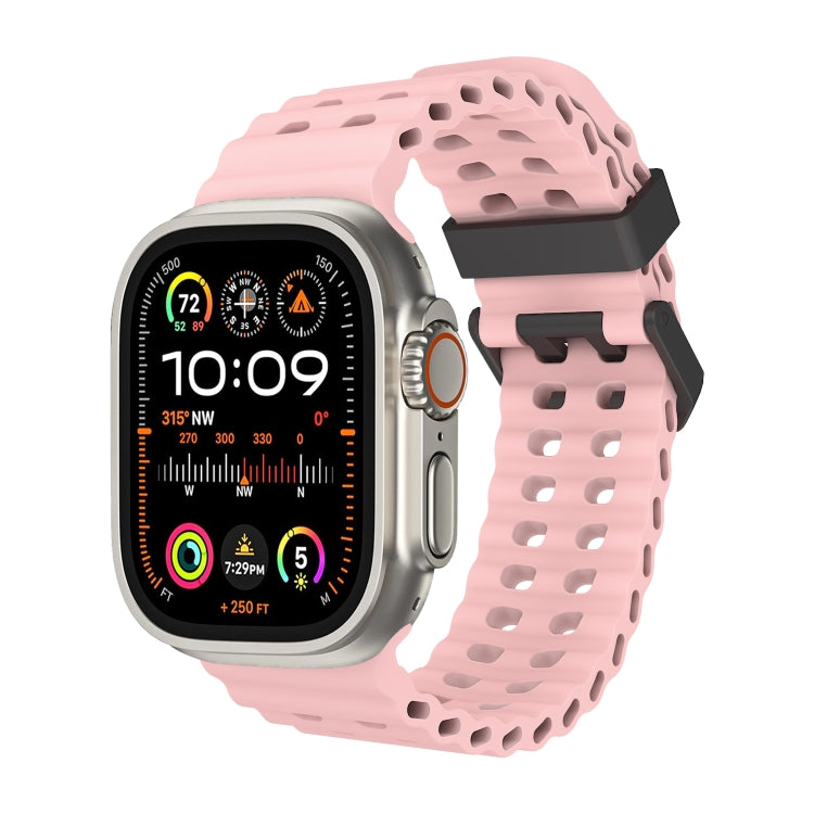 Ocean Dual-Row Hole Silicone Watch Band, For Apple Watch SE 2023 44mm, For Apple Watch Ultra 2 49mm