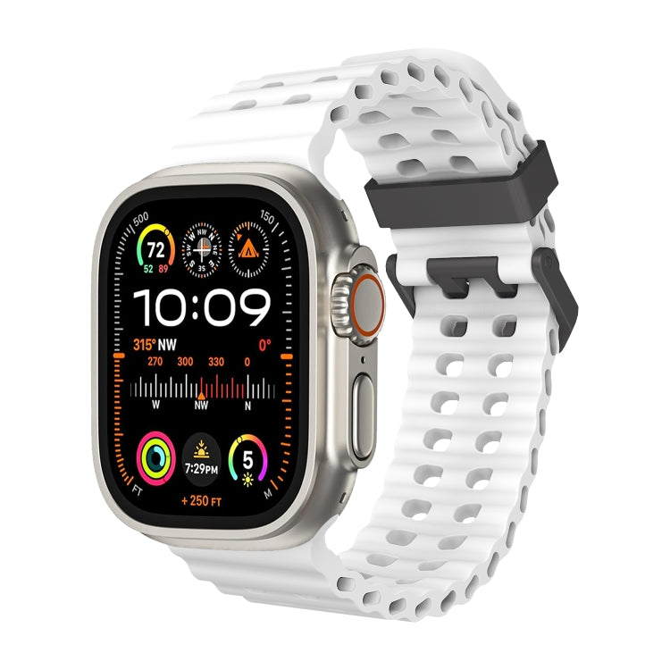 Ocean Dual-Row Hole Silicone Watch Band, For Apple Watch Ultra 49mm