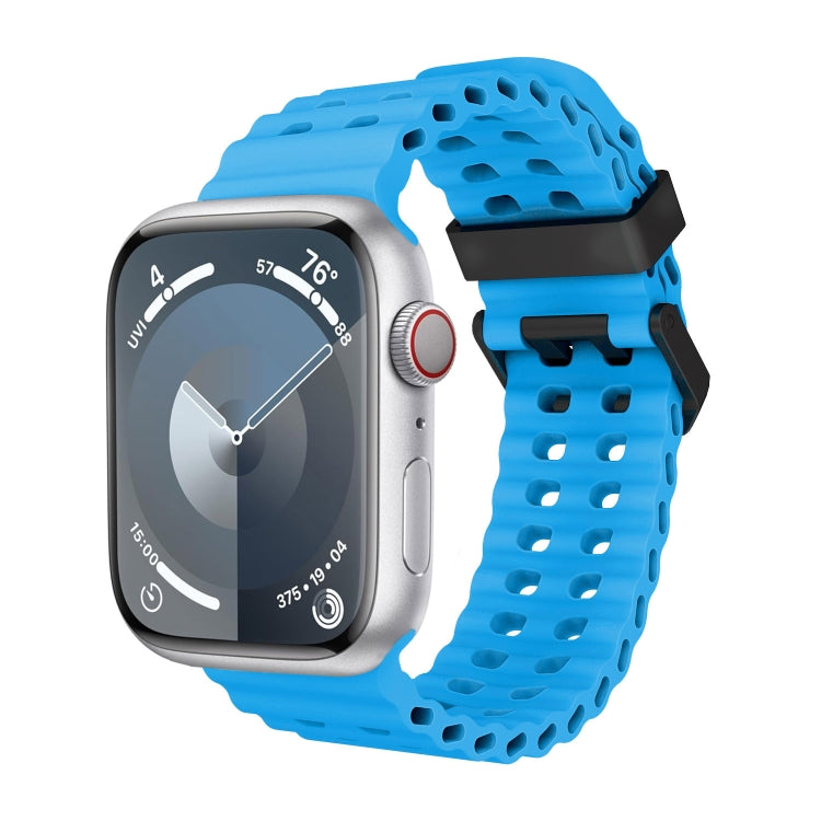Ocean Dual-Row Hole Silicone Watch Band, For Apple Watch Series 3 42mm