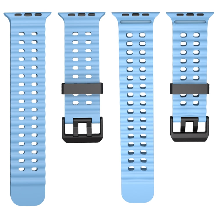 Ocean Dual-Row Hole Silicone Watch Band, For Apple Watch SE 2023 44mm