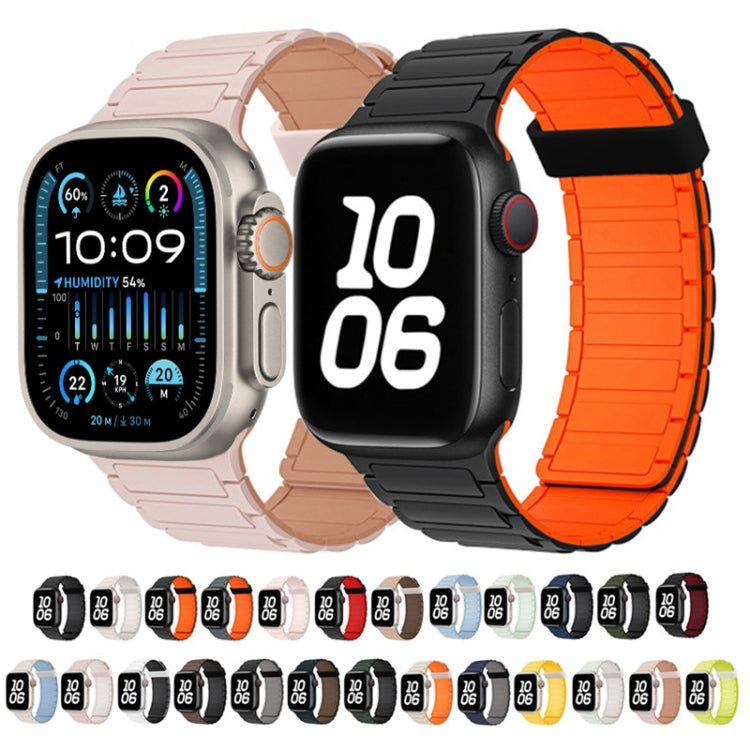 Tri-beads Magnetic Hoop Silicone Watch Band, For Apple Watch Series 9 41mm