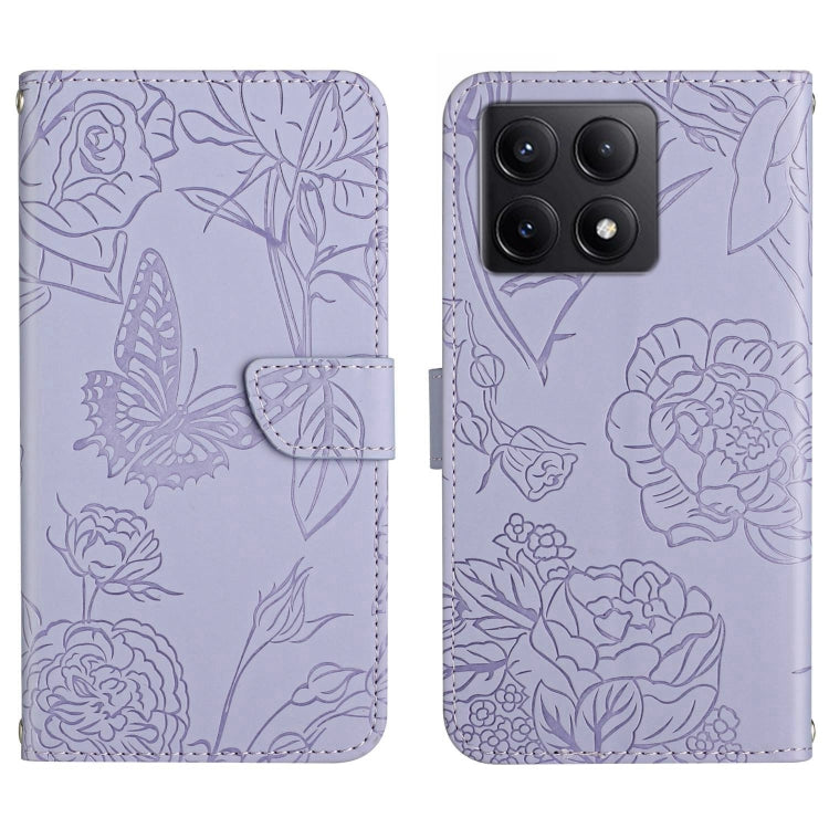 Skin Feel Butterfly Embossed Flip Leather Phone Case