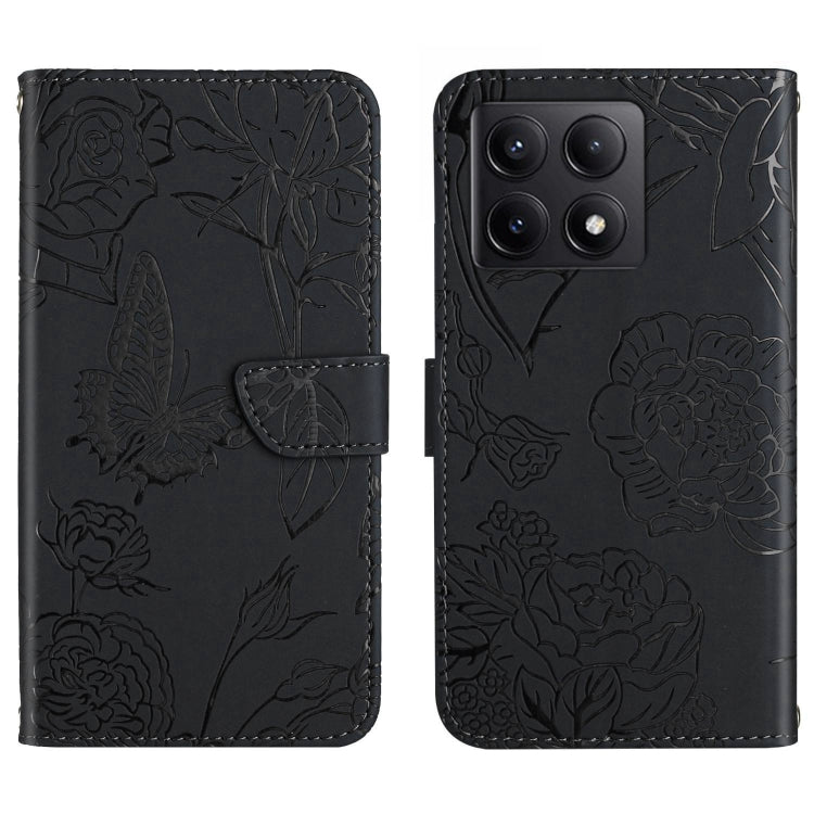 Skin Feel Butterfly Embossed Flip Leather Phone Case