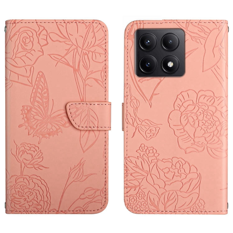 Skin Feel Butterfly Embossed Flip Leather Phone Case