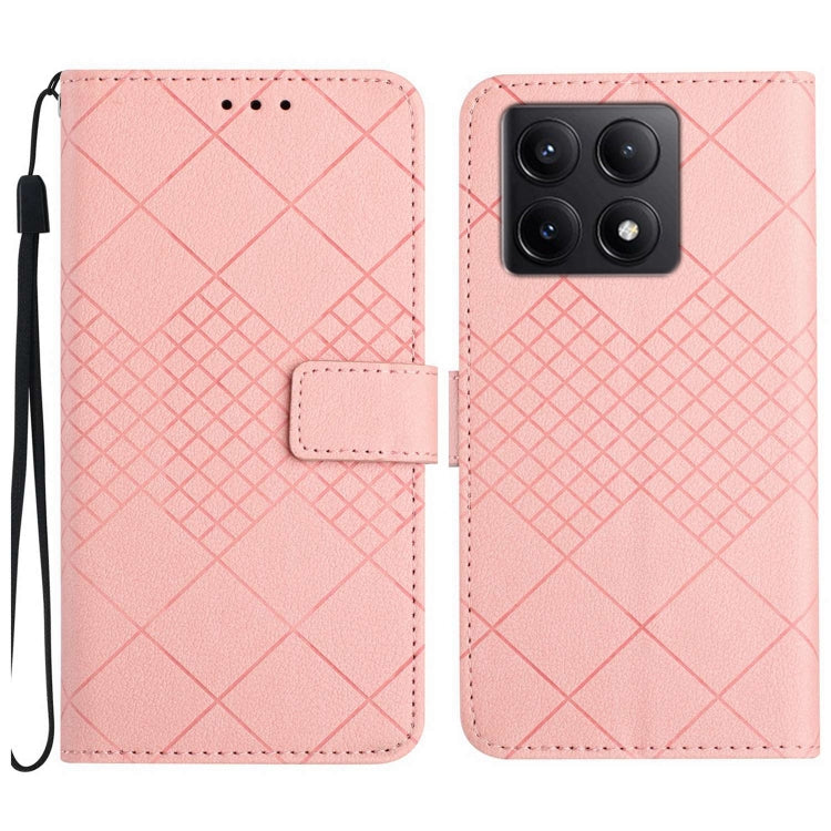 Rhombic Grid Texture Leather Phone Case