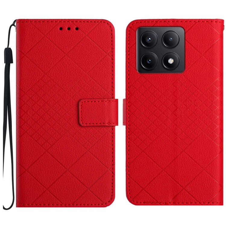 Rhombic Grid Texture Leather Phone Case, For Xiaomi 14T 5G Global