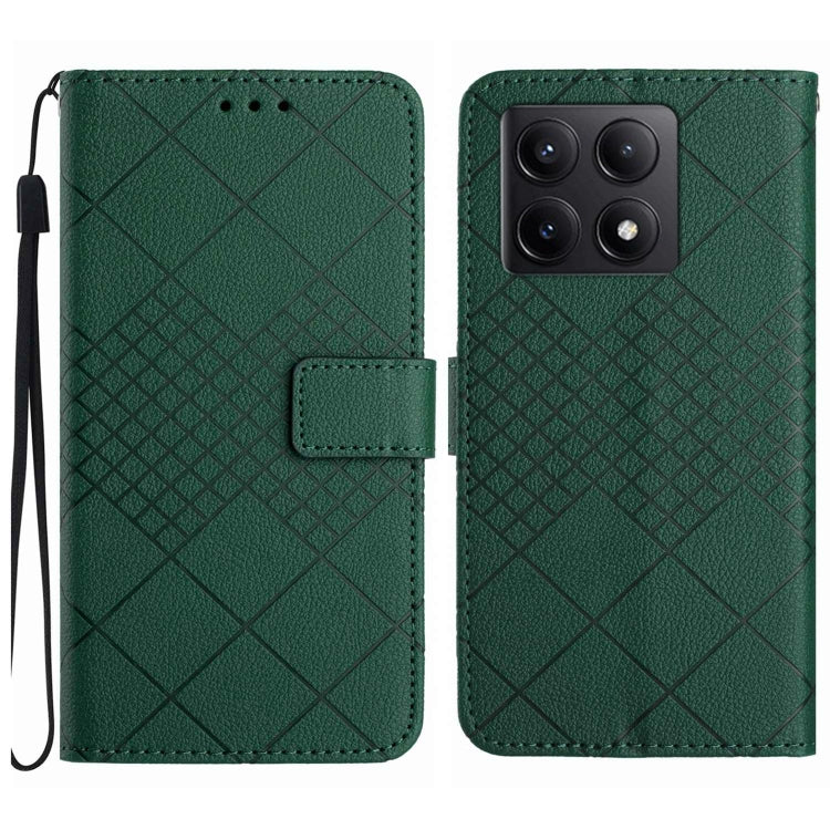 Rhombic Grid Texture Leather Phone Case, For Xiaomi 14T 5G Global