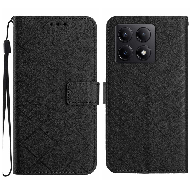 Rhombic Grid Texture Leather Phone Case, For Xiaomi 14T 5G Global