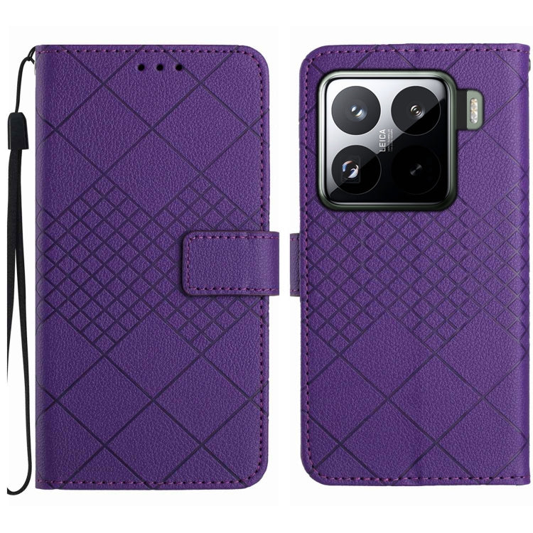 Rhombic Grid Texture Leather Phone Case