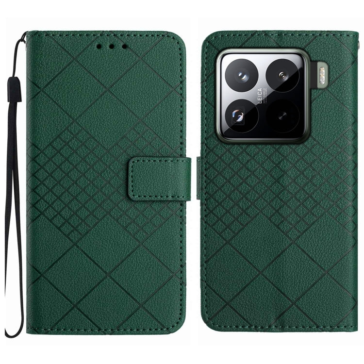 Rhombic Grid Texture Leather Phone Case