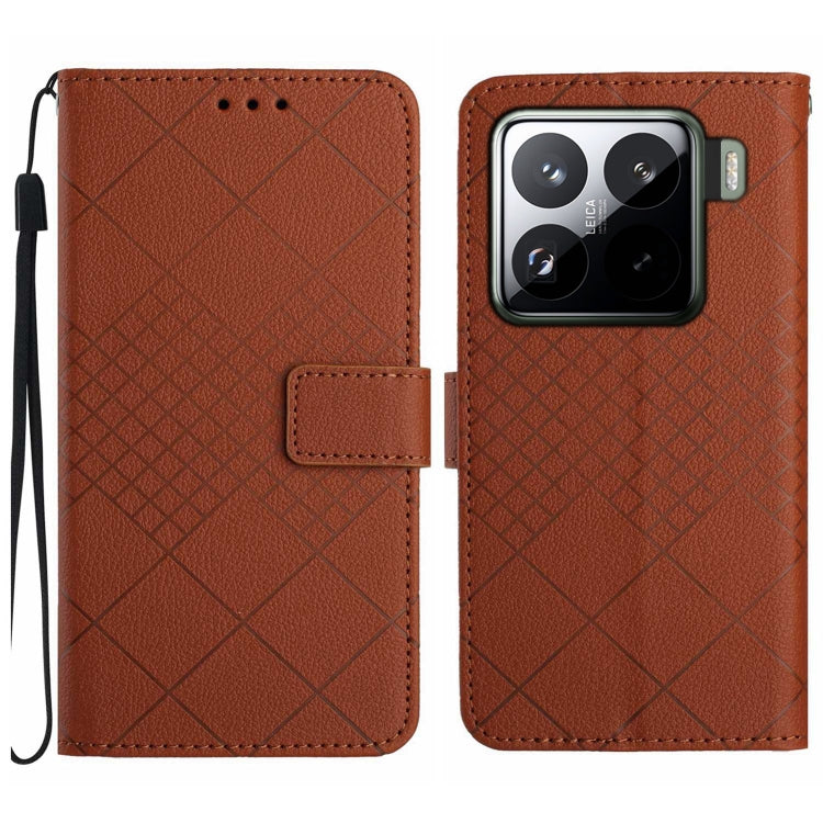Rhombic Grid Texture Leather Phone Case