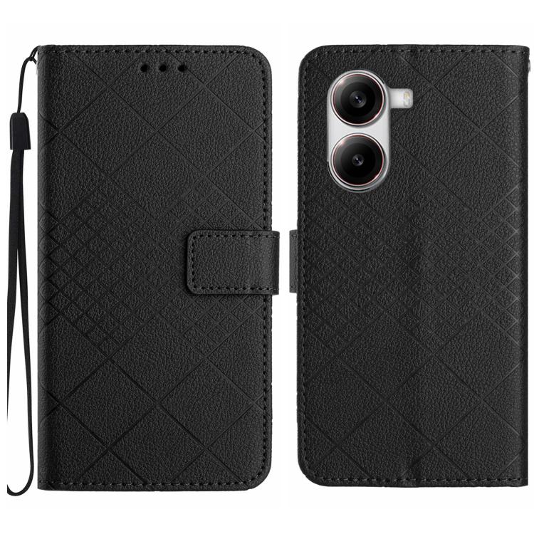 Rhombic Grid Texture Leather Phone Case
