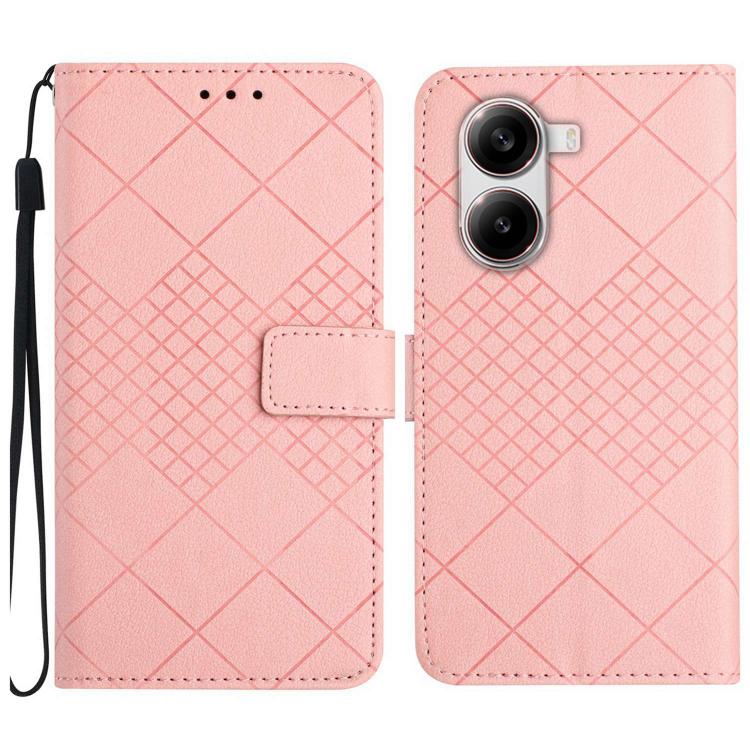 Rhombic Grid Texture Leather Phone Case