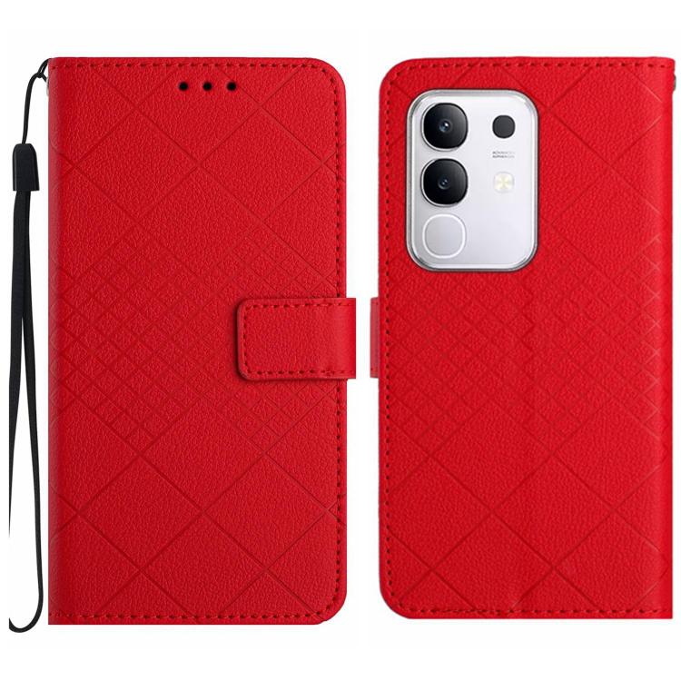 Rhombic Grid Texture Leather Phone Case