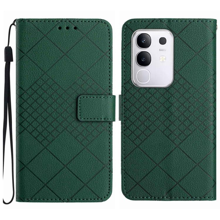 Rhombic Grid Texture Leather Phone Case