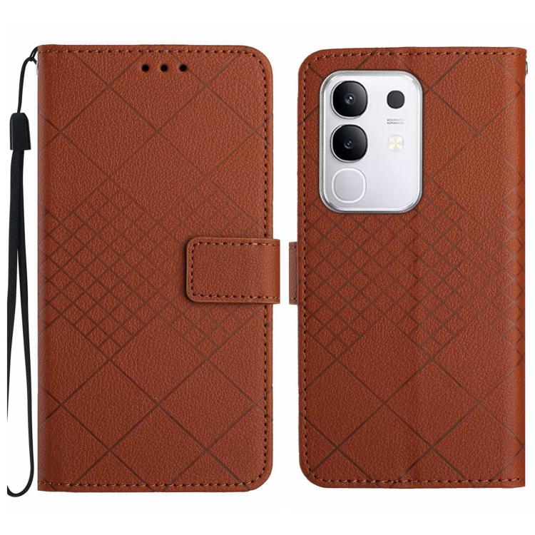 Rhombic Grid Texture Leather Phone Case