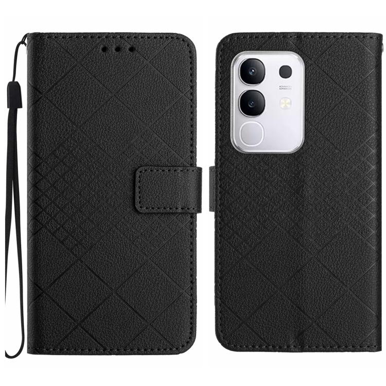 Rhombic Grid Texture Leather Phone Case