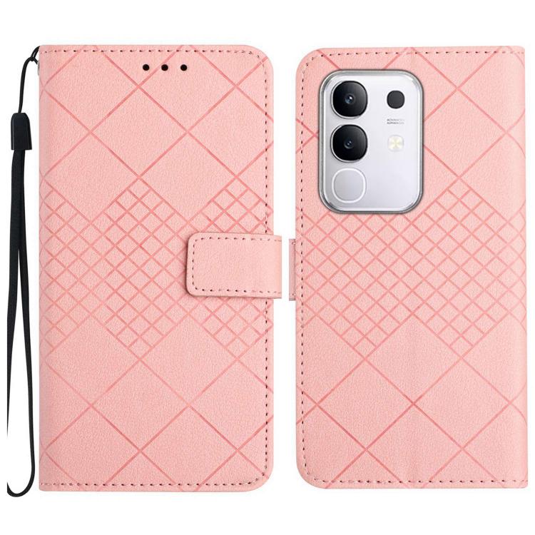 Rhombic Grid Texture Leather Phone Case