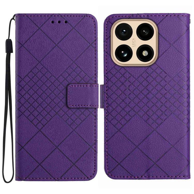 Rhombic Grid Texture Leather Phone Case