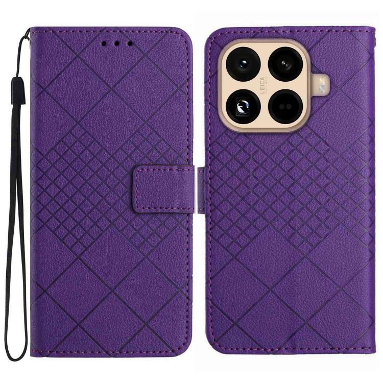 Rhombic Grid Texture Leather Phone Case