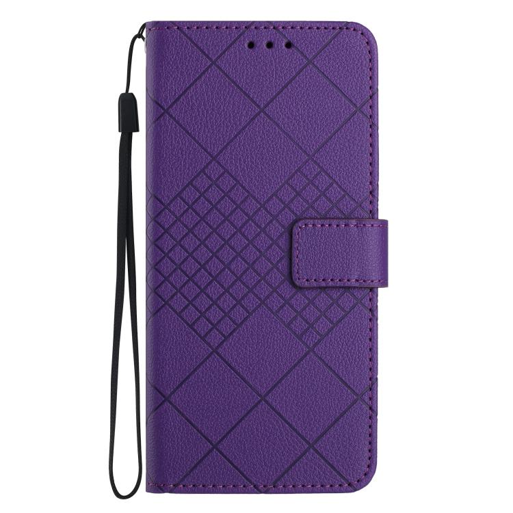Rhombic Grid Texture Leather Phone Case