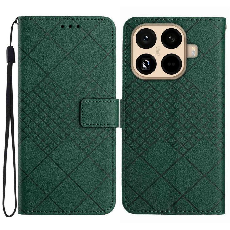 Rhombic Grid Texture Leather Phone Case