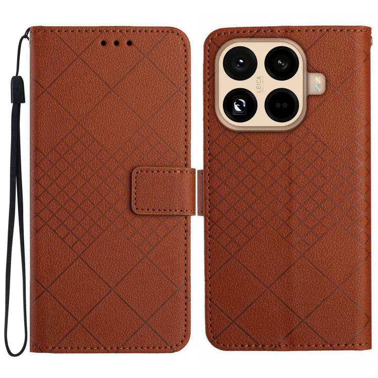 Rhombic Grid Texture Leather Phone Case