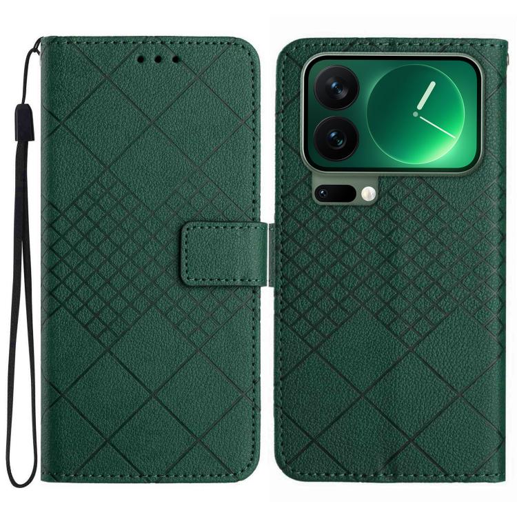 Rhombic Grid Texture Leather Phone Case
