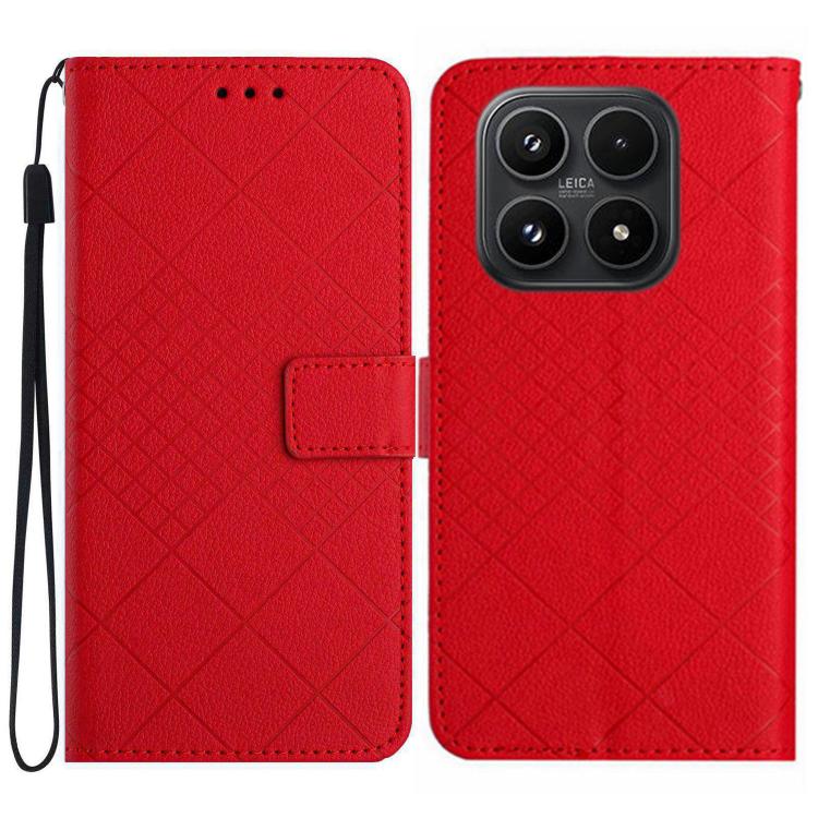 Rhombic Grid Texture Leather Phone Case