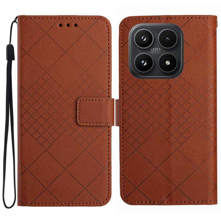 Rhombic Grid Texture Leather Phone Case
