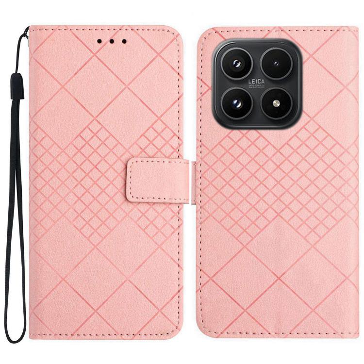 Rhombic Grid Texture Leather Phone Case
