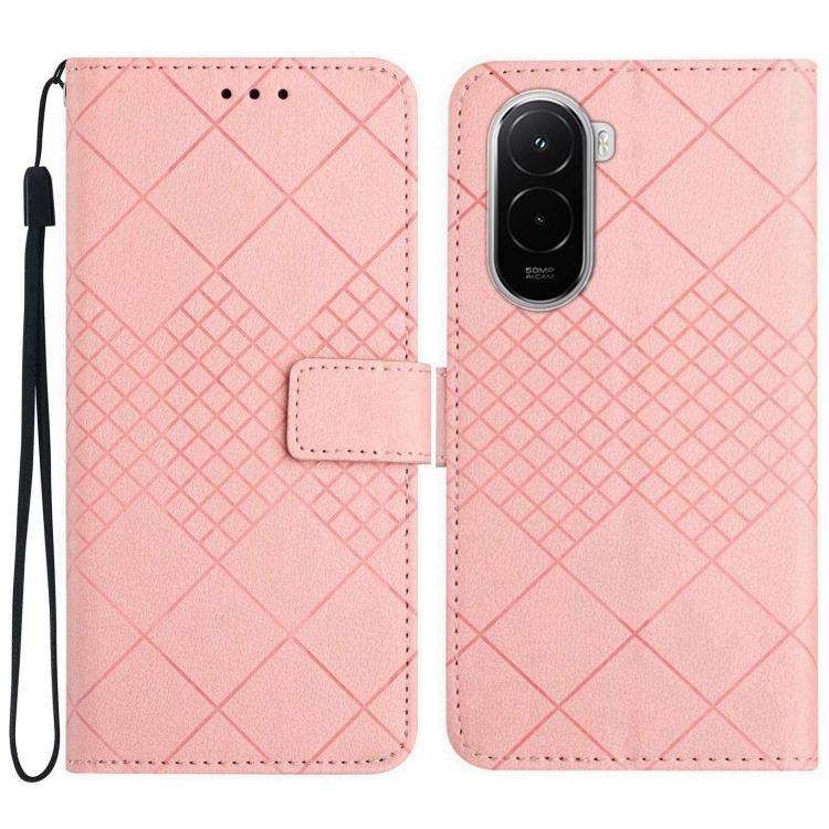 Rhombic Grid Texture Leather Phone Case, For Xiaomi 17 Pro Max, For Xiaomi 17 Pro, For Xiaomi 17, For Xiaomi Poco M7 4G 169mm