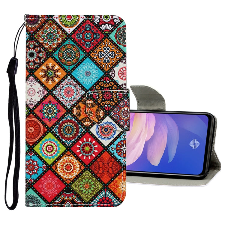 Colored Drawing Pattern Horizontal Flip Leather Case with Holder & Card Slots & Wallet, For Vivo S1 Pro