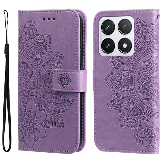 Seven-petal Flowers Embossing Leather Phone Case