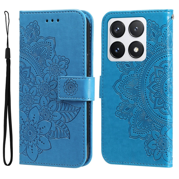 Seven-petal Flowers Embossing Leather Phone Case