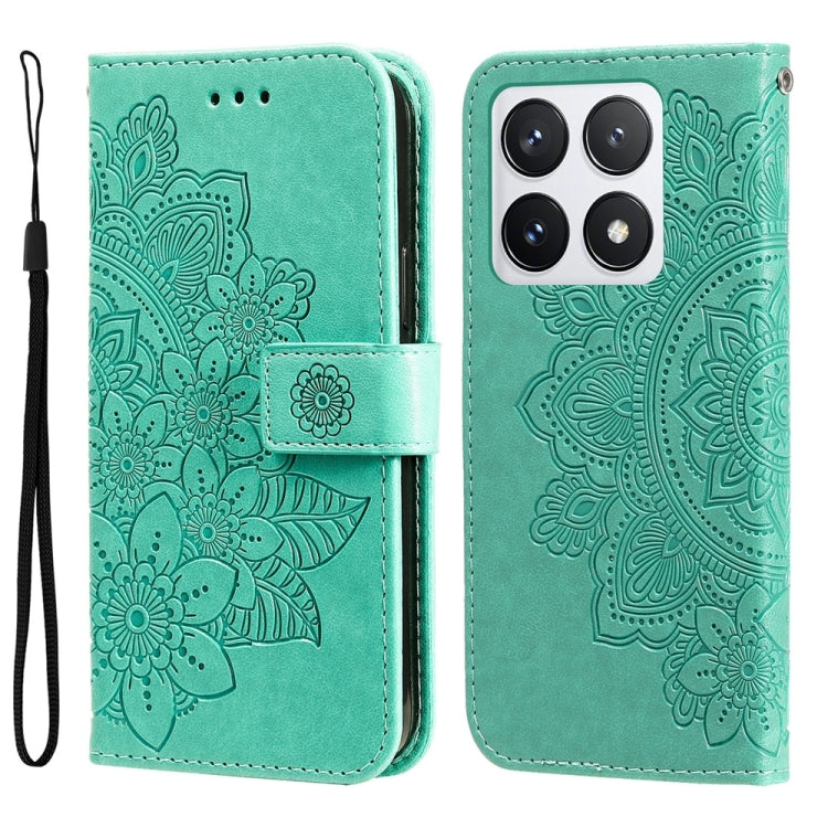 Seven-petal Flowers Embossing Leather Phone Case