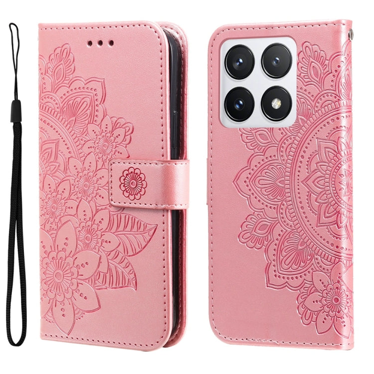 Seven-petal Flowers Embossing Leather Phone Case