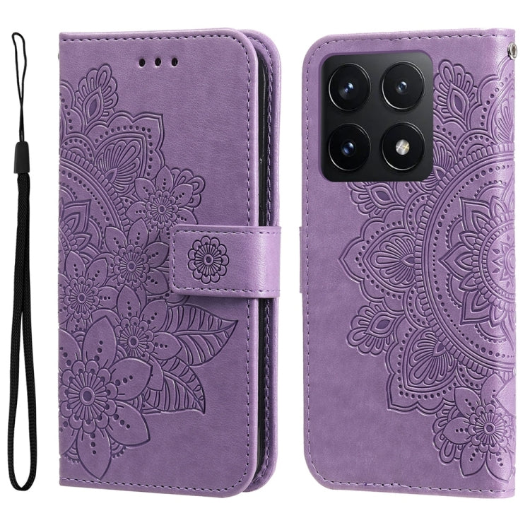 Seven-petal Flowers Embossing Leather Phone Case