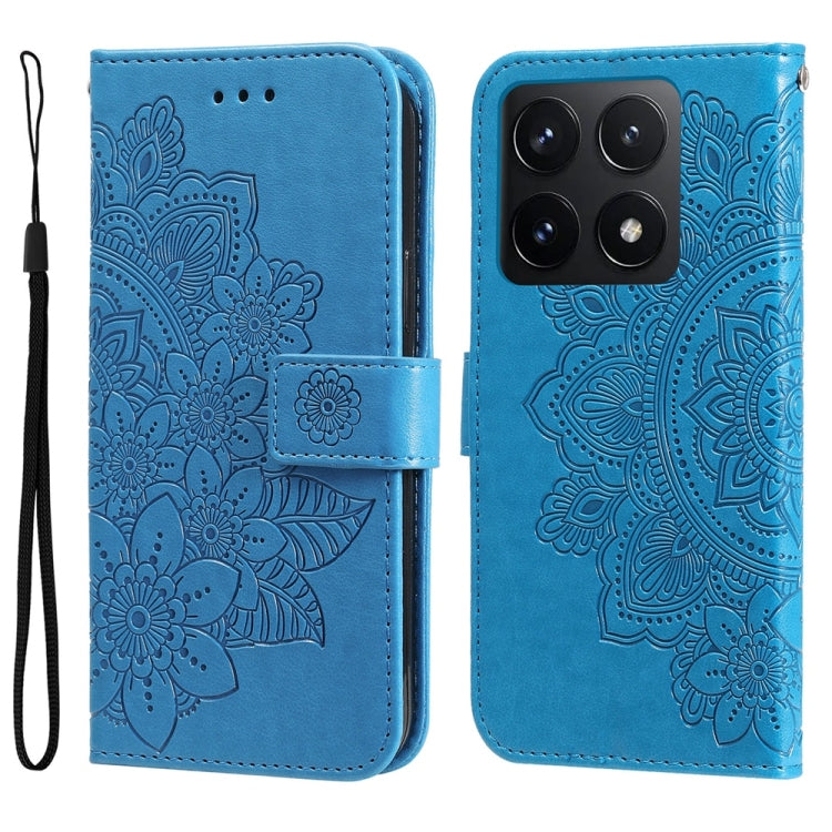 Seven-petal Flowers Embossing Leather Phone Case