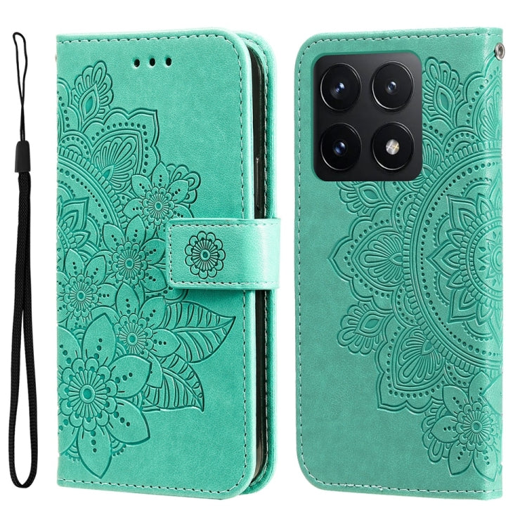 Seven-petal Flowers Embossing Leather Phone Case