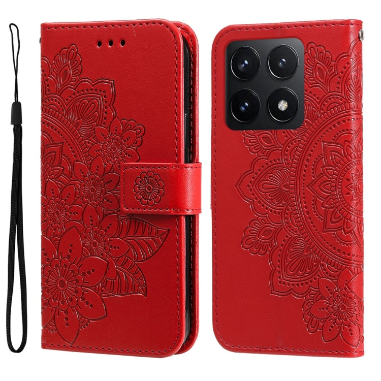 Seven-petal Flowers Embossing Leather Phone Case