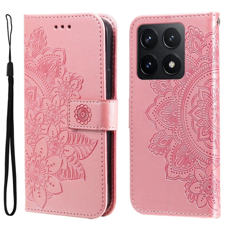 Seven-petal Flowers Embossing Leather Phone Case