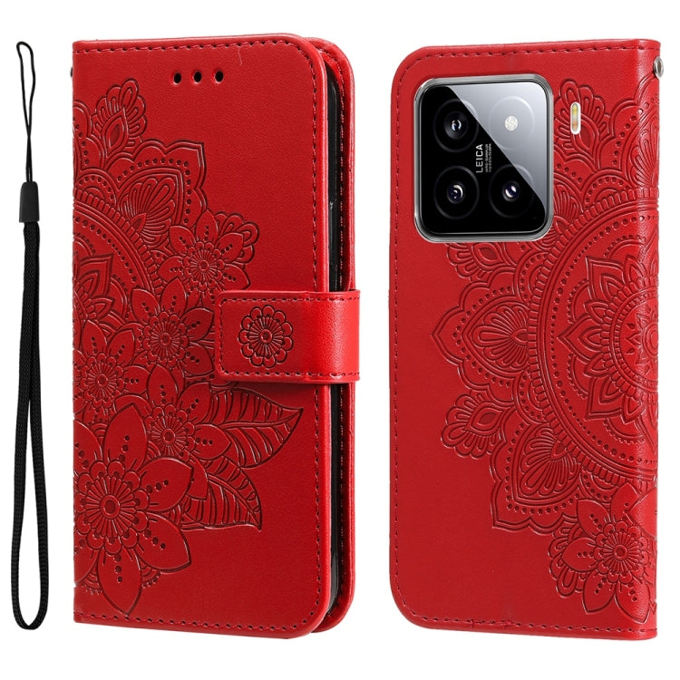 Seven-petal Flowers Embossing Leather Phone Case